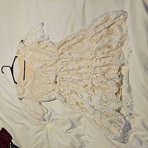 Southern Fried Chicks Large White Lace Dress